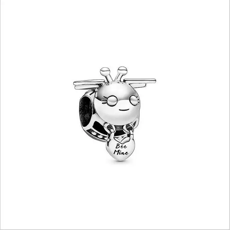 

2020 New Original 925 Sterling Silver Bead Sparkling Bee Mine Charm Fit Pandora Bracelet Bangle DIY Women Jewelry
