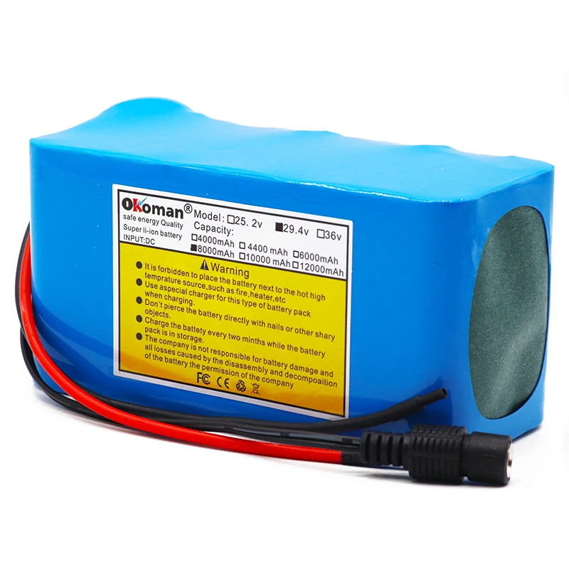 Литий-ионный аккумулятор для электрического велосипеда 24 В 8 Ач 29 4 в 8000 мА/ч 15 А BMS