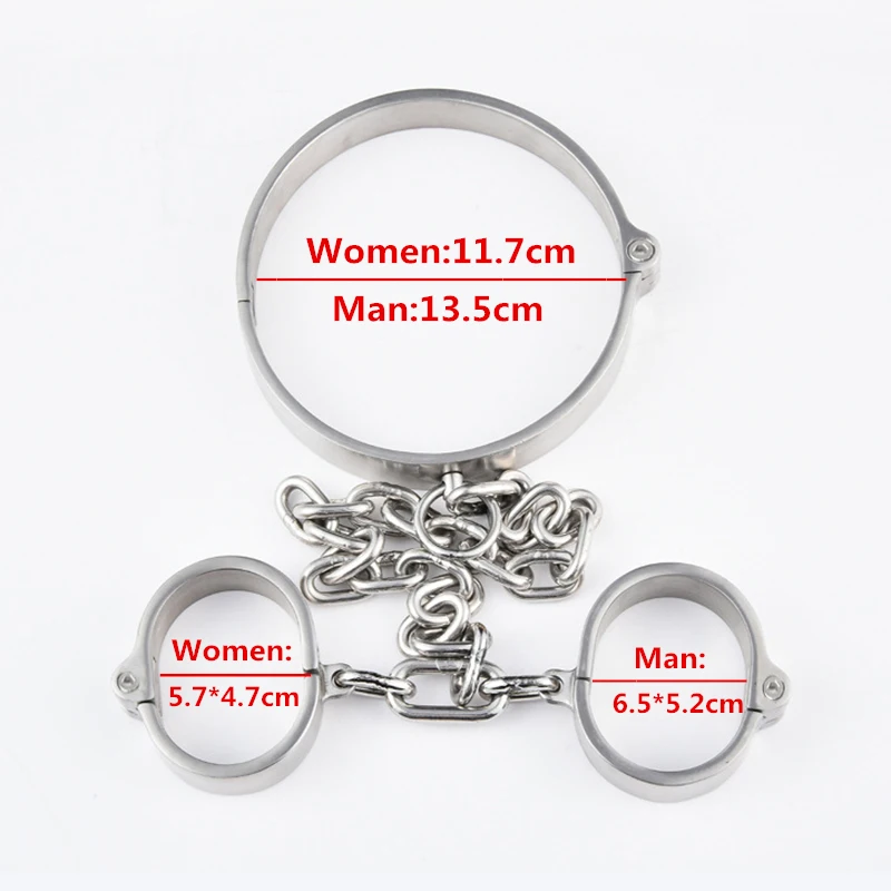 Наручники из нержавеющей стали наручники с цепочкой ошейник БДСМ секс игрушки