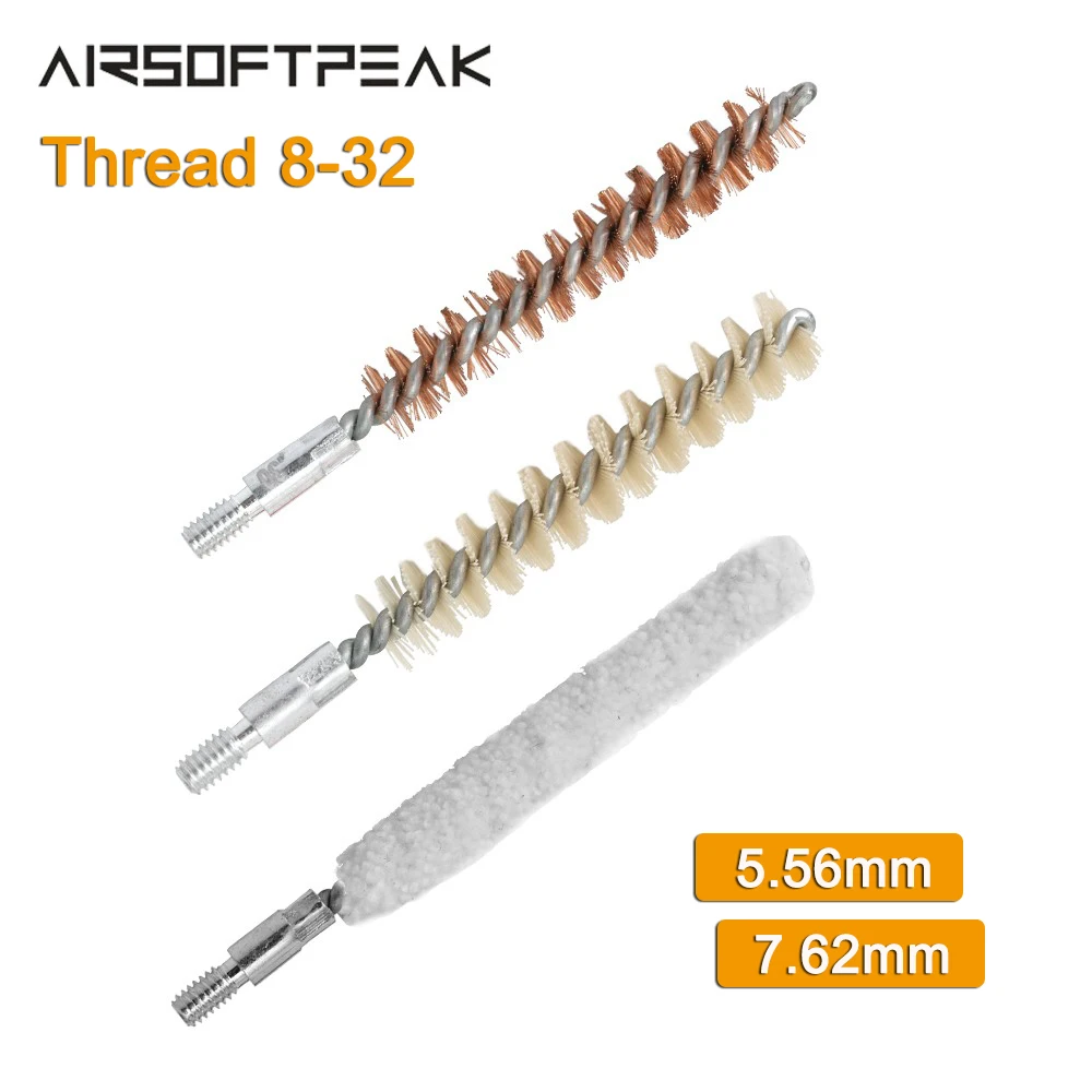 

3 Pcs/Set 8-32 Thread Gun Cleaning Brush Head Kit For.30cal 7.62mm .22cal 5.56mm Rifle Gun Cleaning Tool Hunting Accessories