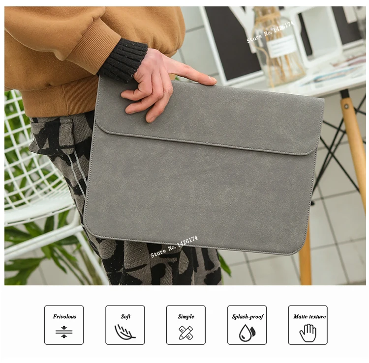 pu laptop sleeve bag case for macbook air pro 13 a2179 a2289 a2337 a2338 for lenovo xiaomi 12 13 14 15 inch women men cover free global shipping