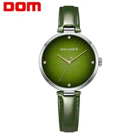 dom brand fashion female quartz watch elegant starry sky women watches leather clock pattern wristwatch g 1292