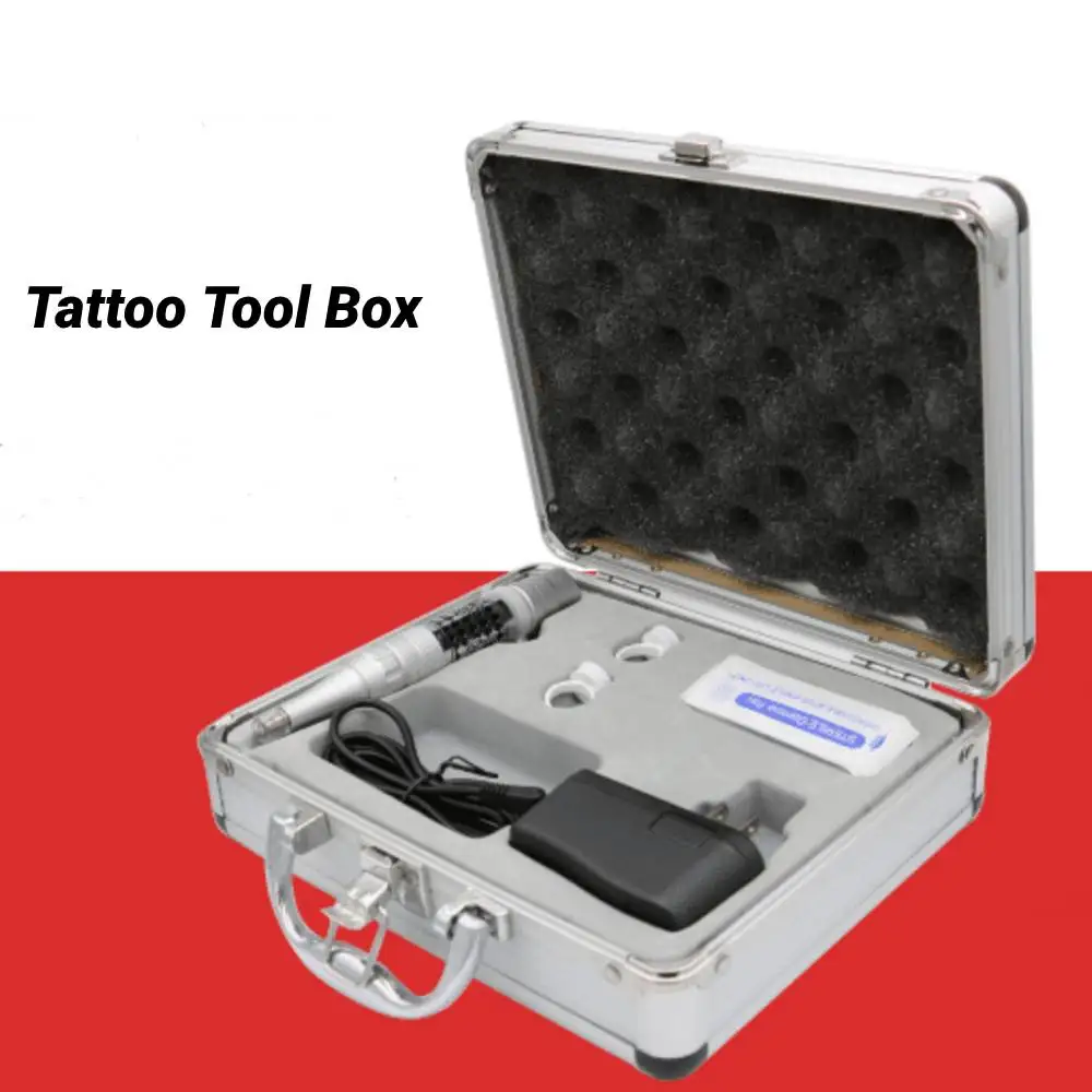Алюминиевый Портативный чехол для переноски татуировок коробка хранения