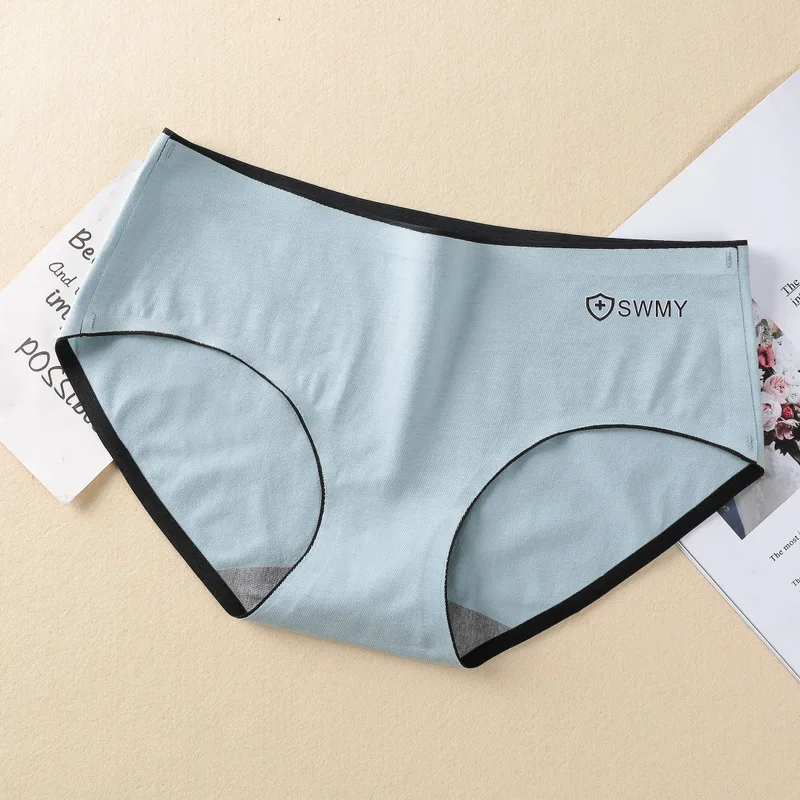 

Women's Cotton Underwear, Striped Underwear Solid Color Girls' Briefs Sexy Women's Mid Waist Girls' Seamless Briefs Breathable