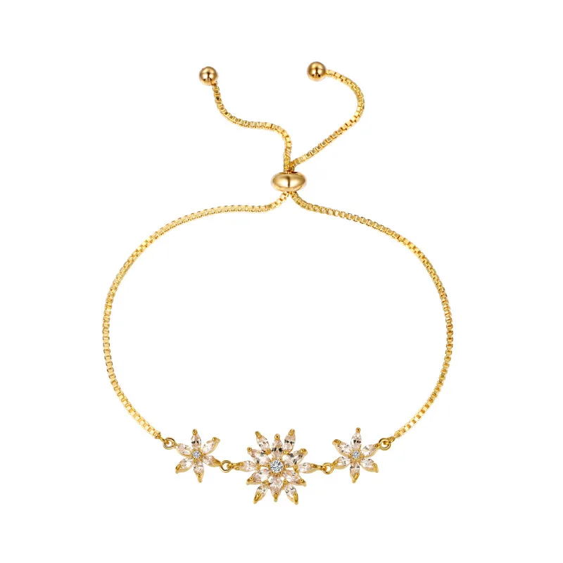 Циркониевый небольшой цветочный выдвижной браслет Женские Ювелирные