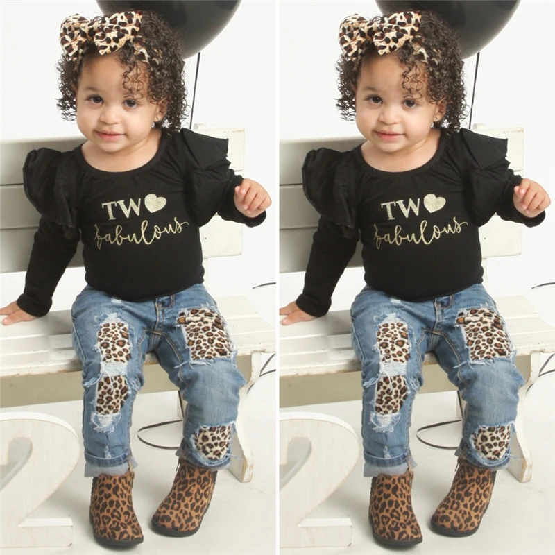 Детские комплекты одежды От 1 до 6 лет для маленьких девочек черный комбинезон с