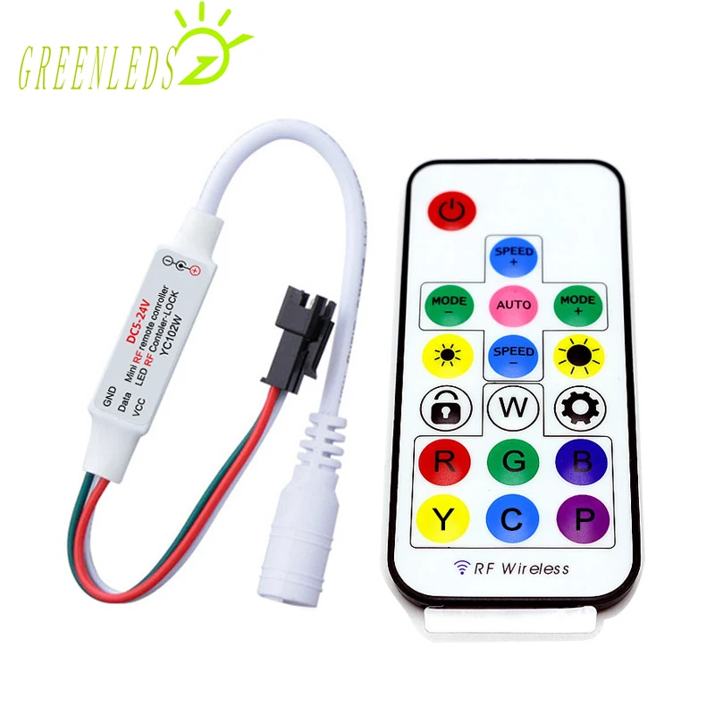 Контроллер LED Pixel RGB RF17Keys пульт дистанционного управления JM-HC-17KEY DC5-24V 2048 точек