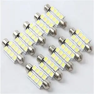 10 шт./лот Canbus Авто светодиодные лампы 41 мм 8 SMD 5050 супер белый купол с фестонами для