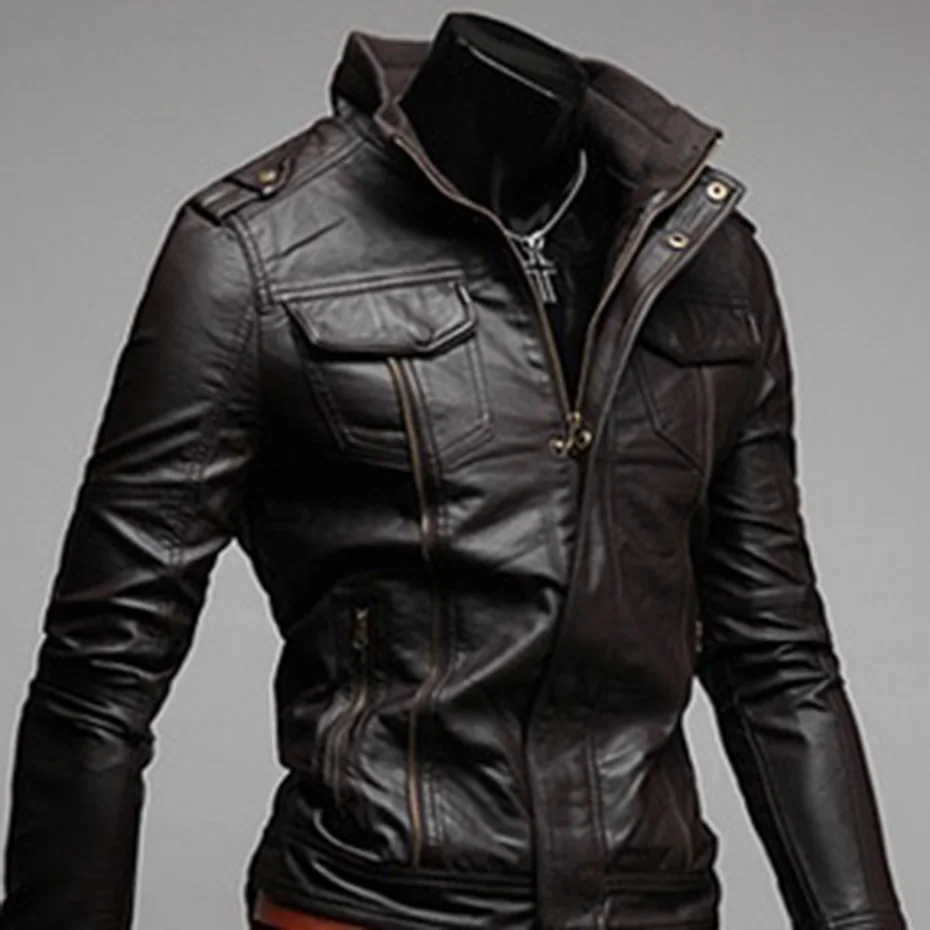 Zogaa мотоциклетная кожаная мужская куртка 2019 осень зима Кожаная Куртка Jaqueta De Couro