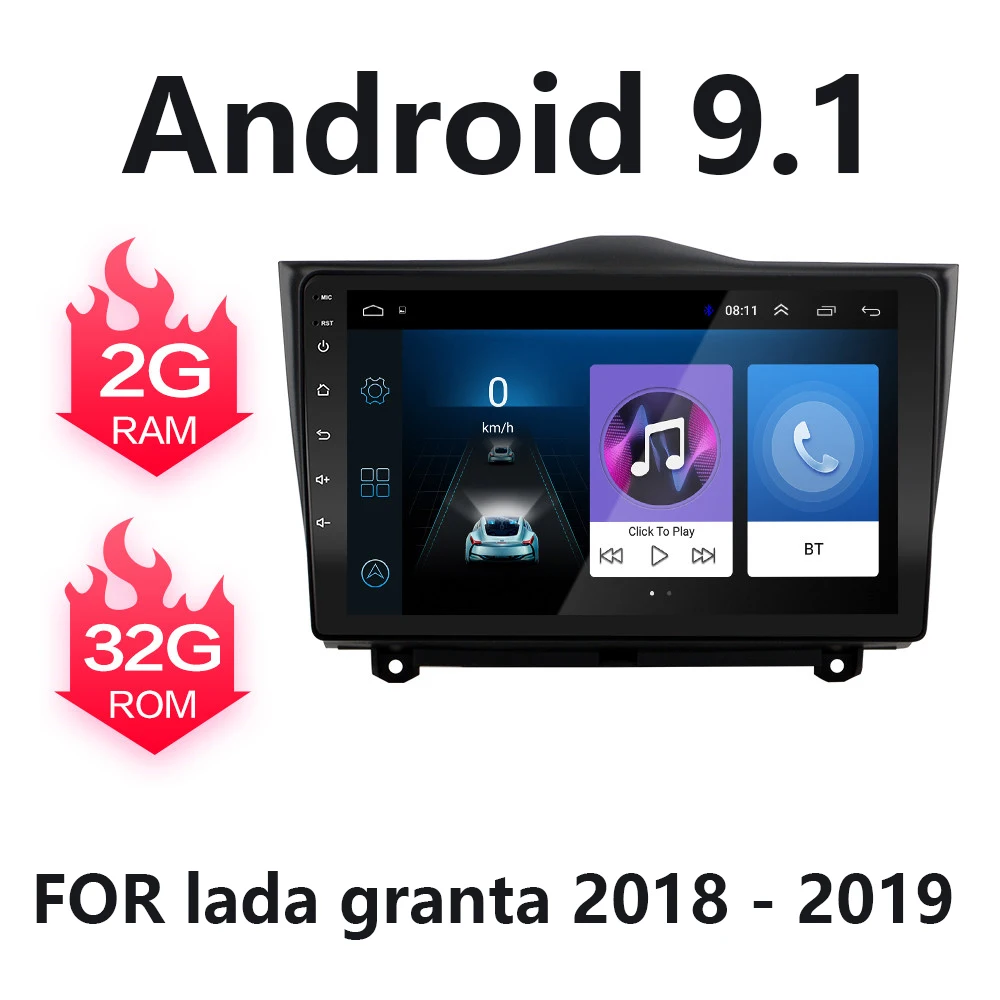 Автомагнитола 2DIN с Android 9 1 MP5 плеер GPS навигация мультимедиа для LADA Granta радио 2018 2019
