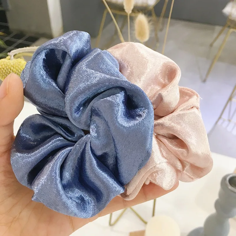 Атласные Ретро Регулируемые эластичные резинки для волос ткань яркий цвет