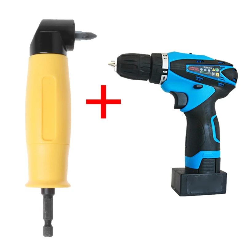 

90 Angle Extension Right Driver Drilling Shank 1/4" Hex Drill Bit Socket Holder