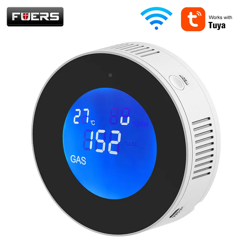 Fuers Tuya Smart Wifi природный газ сигнализация Сенсор с температуры Дисплей горючих