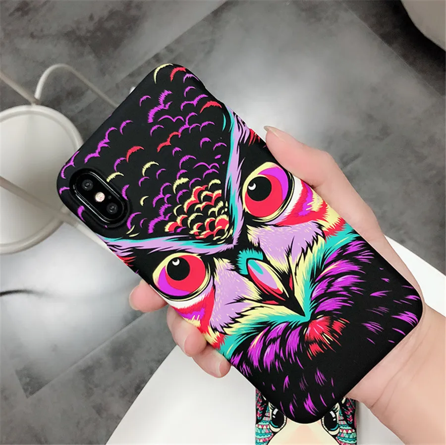 Owl Светящийся чехол с животными для iPhone 11 Pro Max XR XS Max 6 6S 7 8 Plus X Тигр Волк слон ночной светящийся силиконовый мягкий ТПУ чехол для телефона - Цвет: Owl