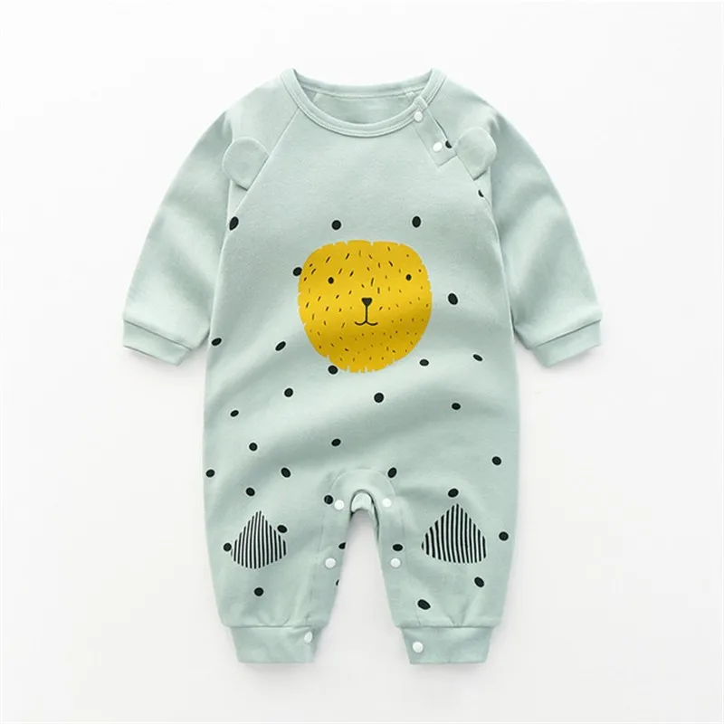 

2021 Spring Baby Bodysuit Cotton Cute Baby Boys Jumpsuit Cartoon Long Sleeve O-neck Baby Girls Clothes Newborn Baby Jumpsuit