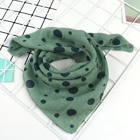 dot green 45*45 см, детский хлопковый шарф для маленьких мальчиков и девочек, милый детский шейный платок, детский маленький квадратный шарф, мягкий нагрудник - Цвет: dot green