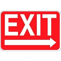 exit sign right arrow red background metal tin signs for home bar garage fence yard office sign