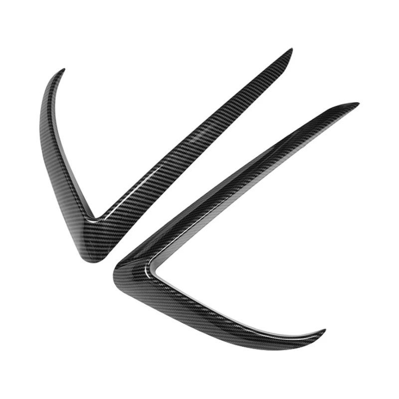 

1 Pair Car Front Blade Trim ABS Black Carbon Fiber White Red For Tesla Model 3 2017-2020 Light Eyebrow Wind Knife Fog Lamp Frame