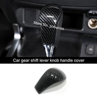 for nissan navara 2017 2018 2019 abs carbon fiber car gear shift lever knob handle cover cover trim car styling accessories 1pcs
