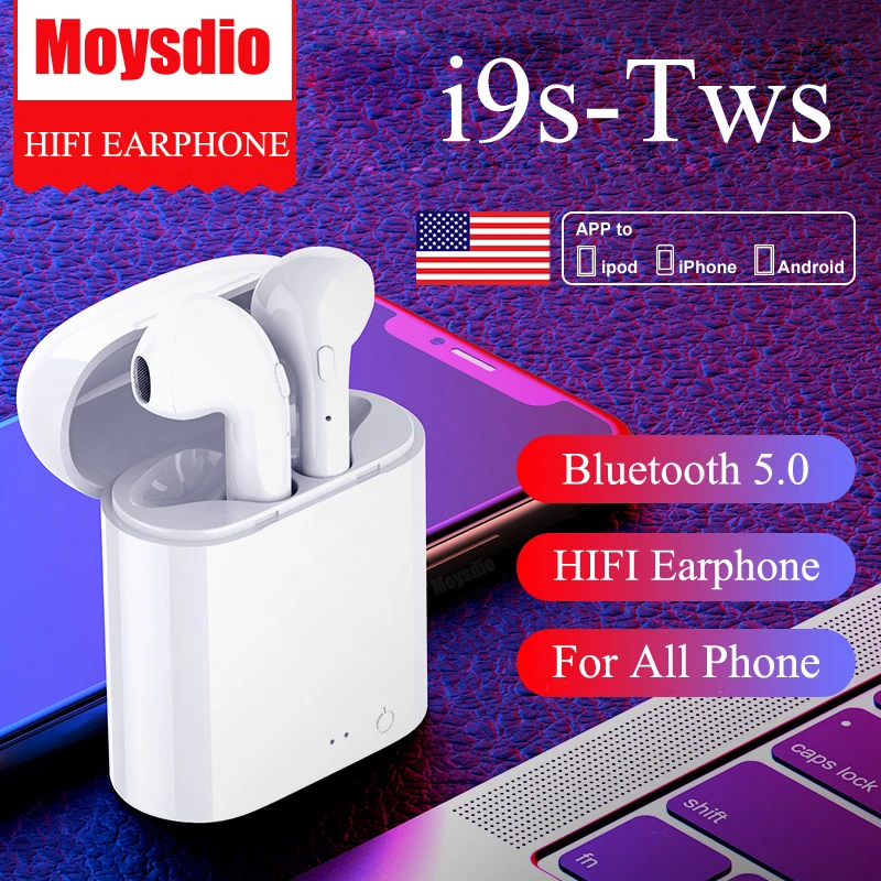 I9s Tws наушники беспроводные Bluetooth 5 0 мини-наушники с микрофоном зарядное