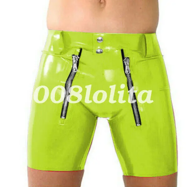 100% латексные резиновые мужские сексуальные обтягивающие бедра шорты с двойной