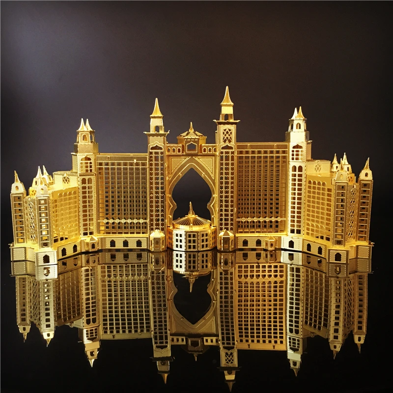 Модель MMZ NANYUAN 3D металлический пазл The Atlantis Hotel Dubai архитектурный пазззл DIY лазерная