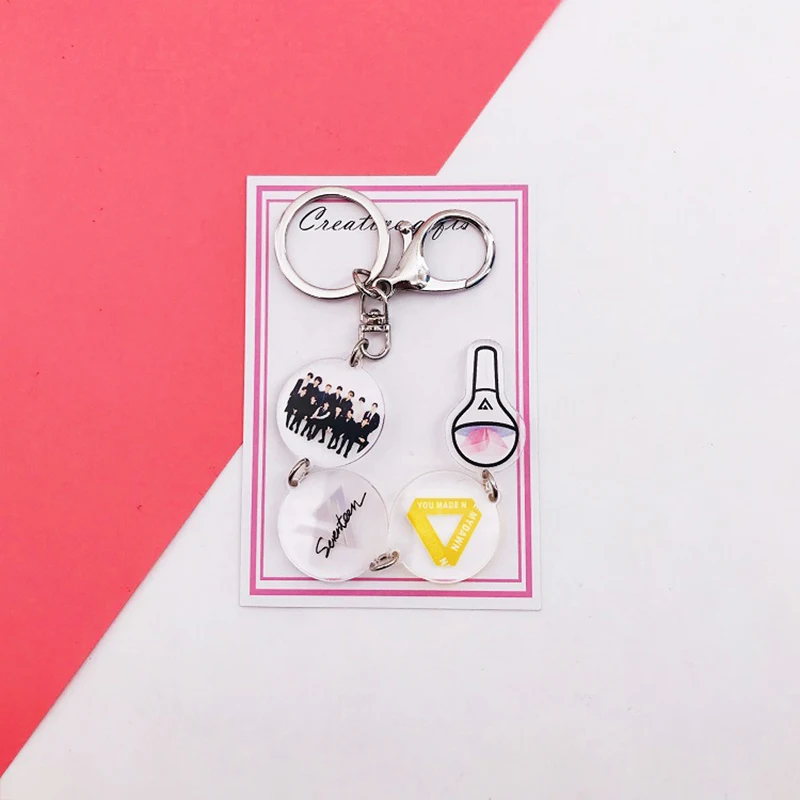 seventeen Kpop BLACKPINK EXO GOT7 SEVENTEEN TWICE TXT Lightstick форма брелок Подвеска для ключей сумка аксессуары вентиляторы подарки, Прямая поставка - Цвет: seventeen