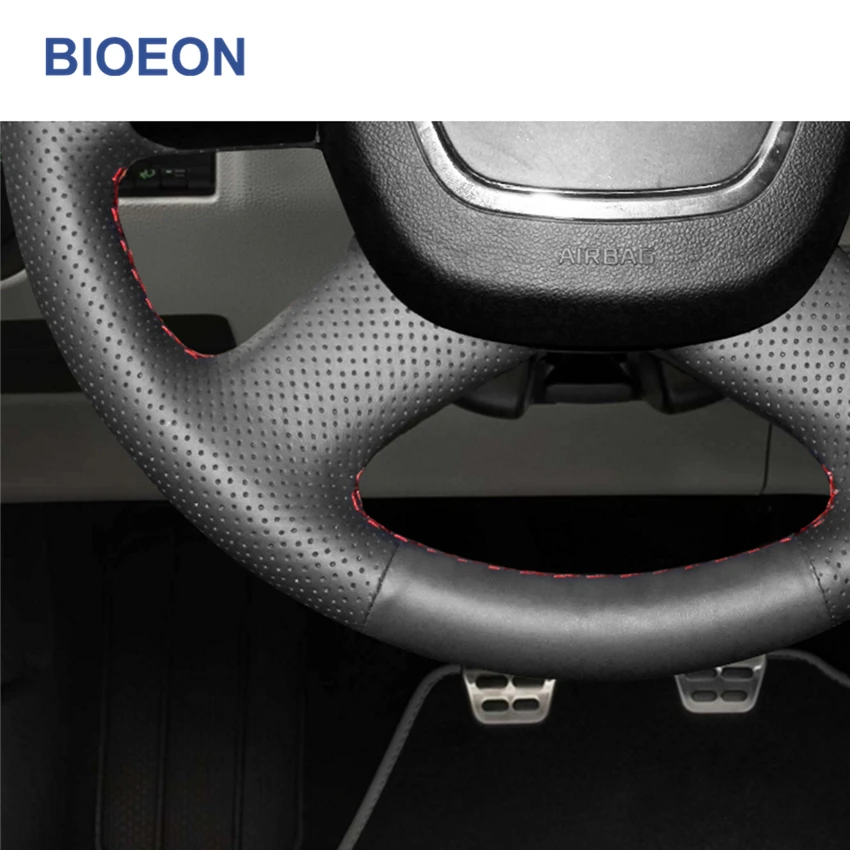 Черный чехол на руль из искусственной кожи для Skoda Octavia Superb Yeti 2009 2010 2011 2012 2013 Roomster