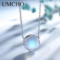 umcho s925 silver aurora pendant necklace halo crystal gemstone scale light necklace for women elegant jewelry gift