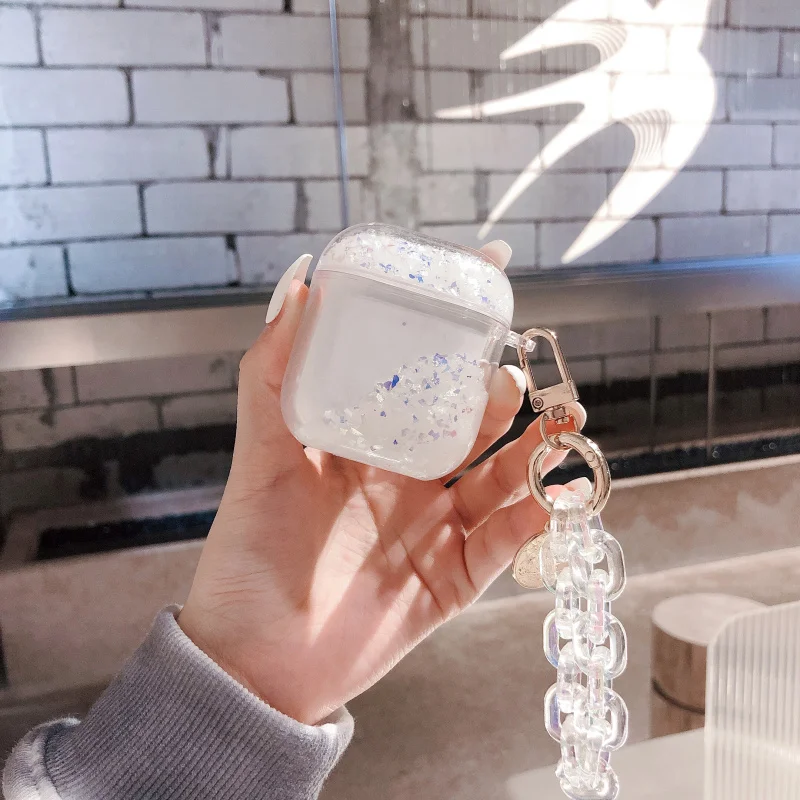 Роскошный красочный блестящий чехол с жидкими блестками для Apple Airpods 1/2