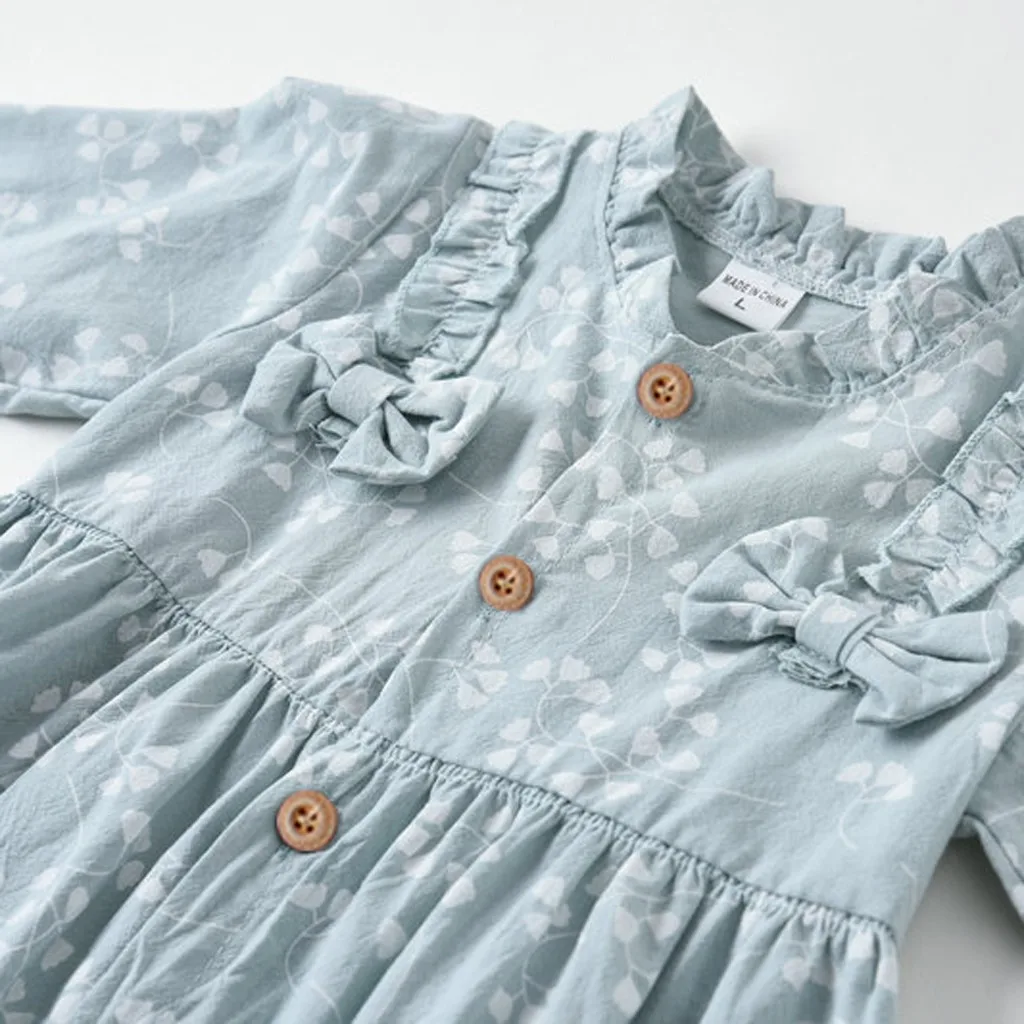 Одежда с цветочным бантом одежда для маленьких девочек длинным рукавом