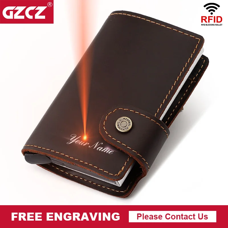 Мужской чехол для кредитных карт модный автоматический RFID алюминиевый кошелек