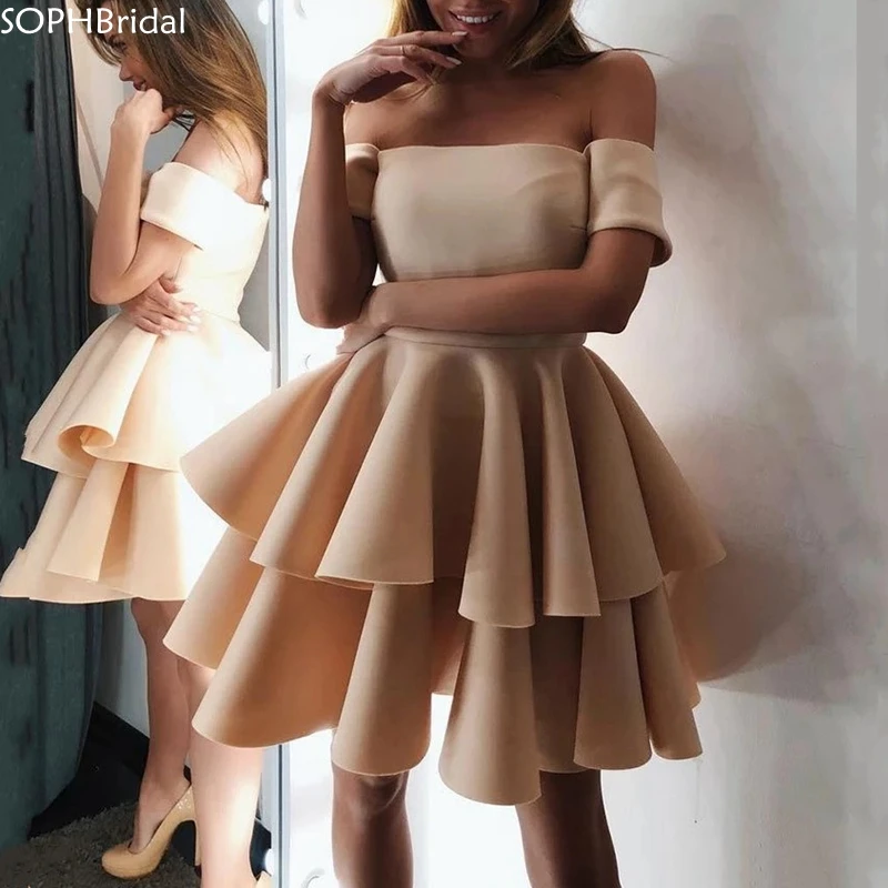 

Новое поступление, мини-платья с открытыми плечами в несколько рядов для выпускного вечера, платья для официальвечерние, женское вечернее п...