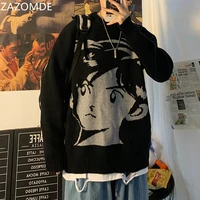zazomde 2020 new harajuku vintage streetwear knitted sweater autumn winter loose thicken warm hip hop pullover sweater men top