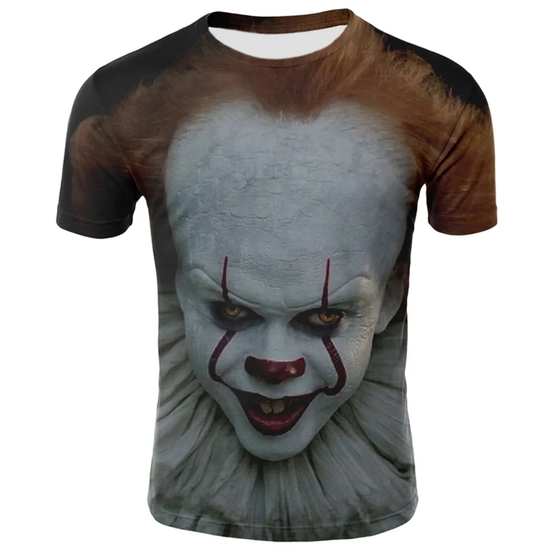 

2021 Summer Clown Joker 3D Printed Men's T Shirt Joker Face Casual Male Tshirt Clown Short Sleeve Funny Tops Tees XXS-6XL