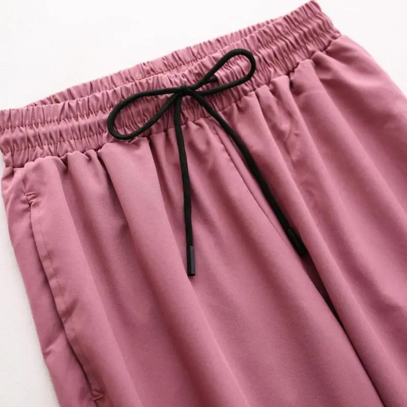 

Spring Fashion Striped Harajuku Quick-drying Women's Lightweight Breathable Anti-snag Loose Harem Trousers