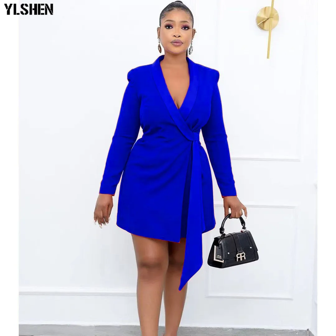 

Новые модные африканские платья для женщин, сексуальное женское черное платье с v-образным вырезом, облегающее платье с длинным рукавом, вечерние короткие мини-платья