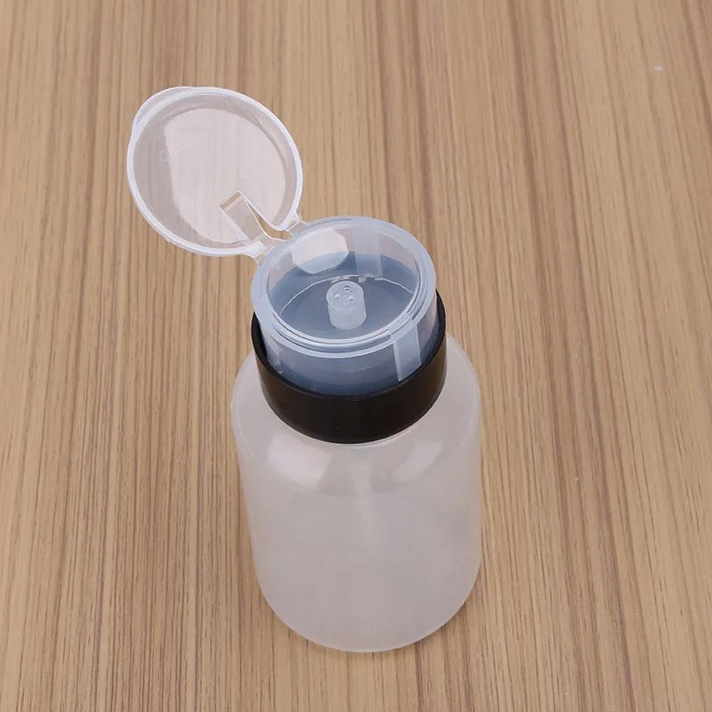 

200ML Nail Polish Remover Cleaner Liquid Bottle Empty Pump Dispenser Bottle Container Travel Use Equipment