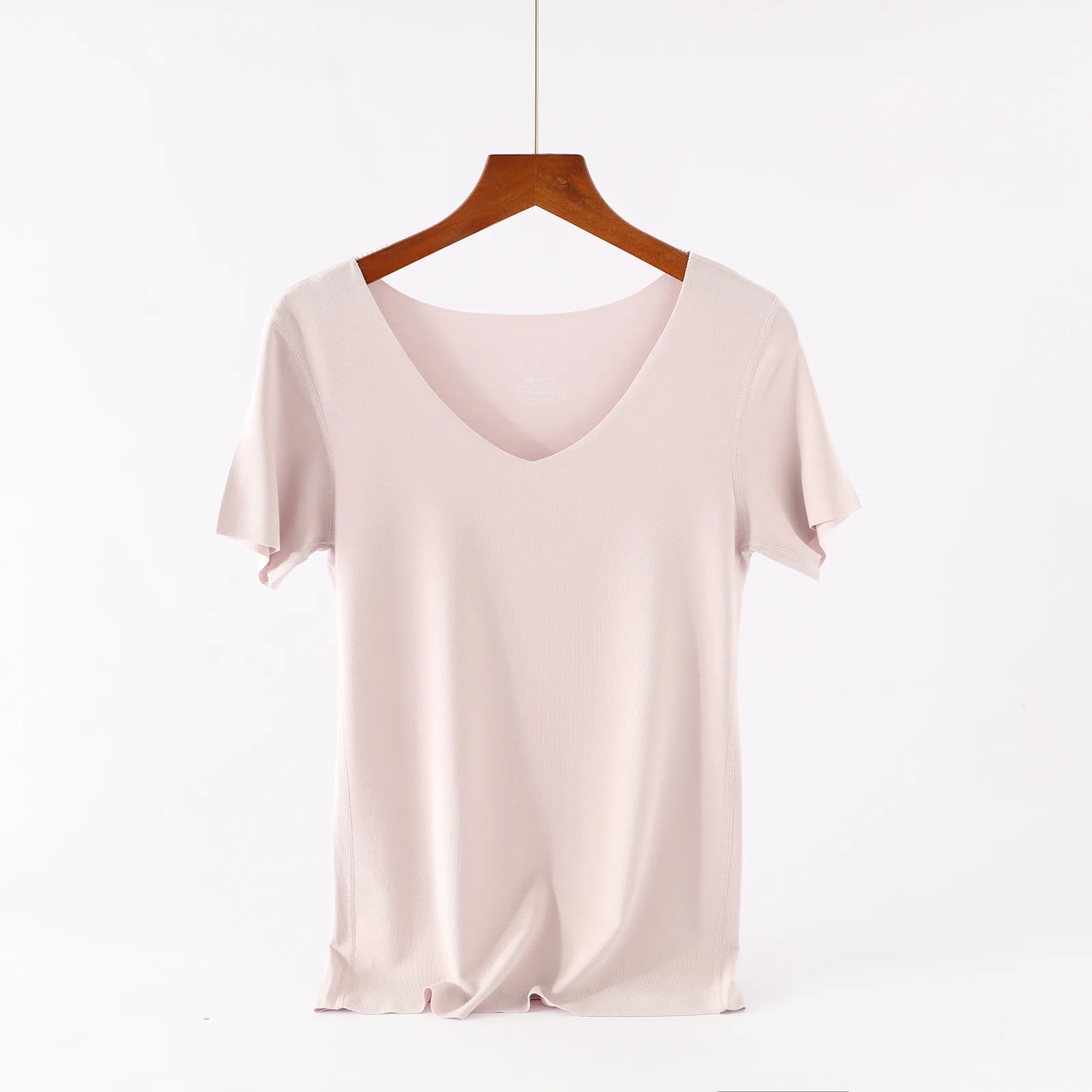 

Новая женская Модальная футболка с V-образным вырезом, повседневная женская футболка из модала под заказ, M3001
