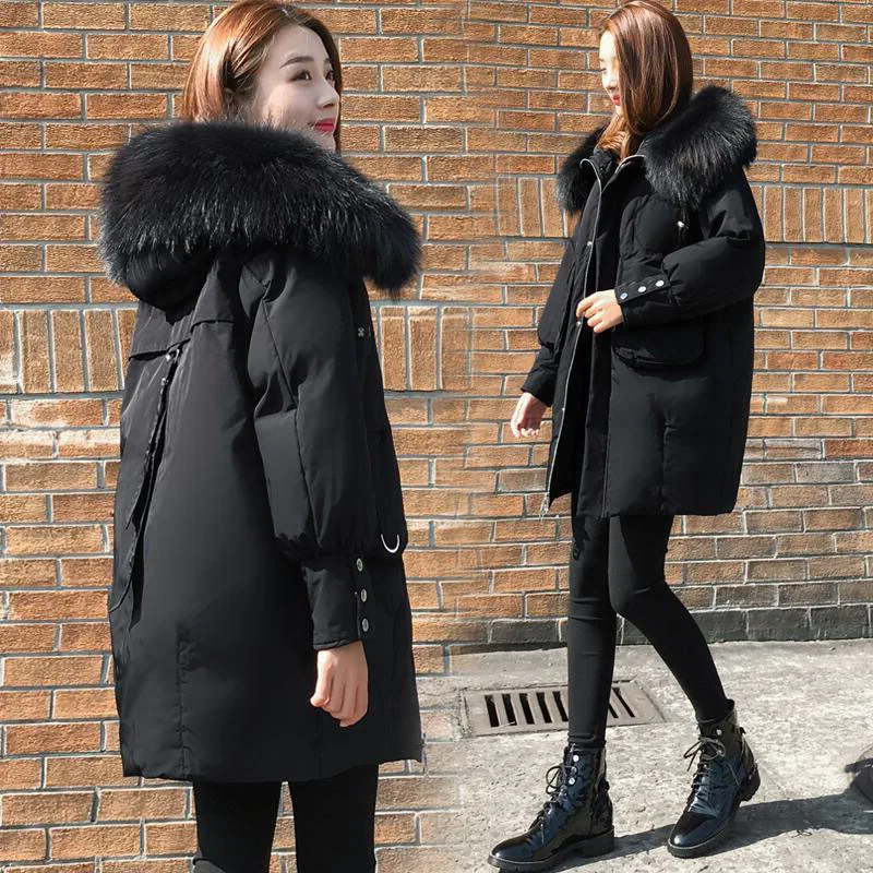 

Parker Tooling Down Padded Jacket Women Plus Size Thickened Cotton Coats Padded Jacket Outwear Zipper Solid color Overcoat
