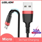 Кабель USLION Micro USB, для Xiaomi Redmi 4X, Note 5a, 2 м, с поддержкой быстрой зарядки и передачи данных, 3 А, для Samsung S7 Edge J7