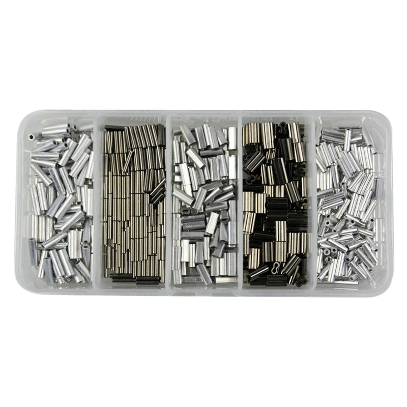 500 шт. алюминиевая опрессовочная муфта с двойным баррель наконечник для рыбьей