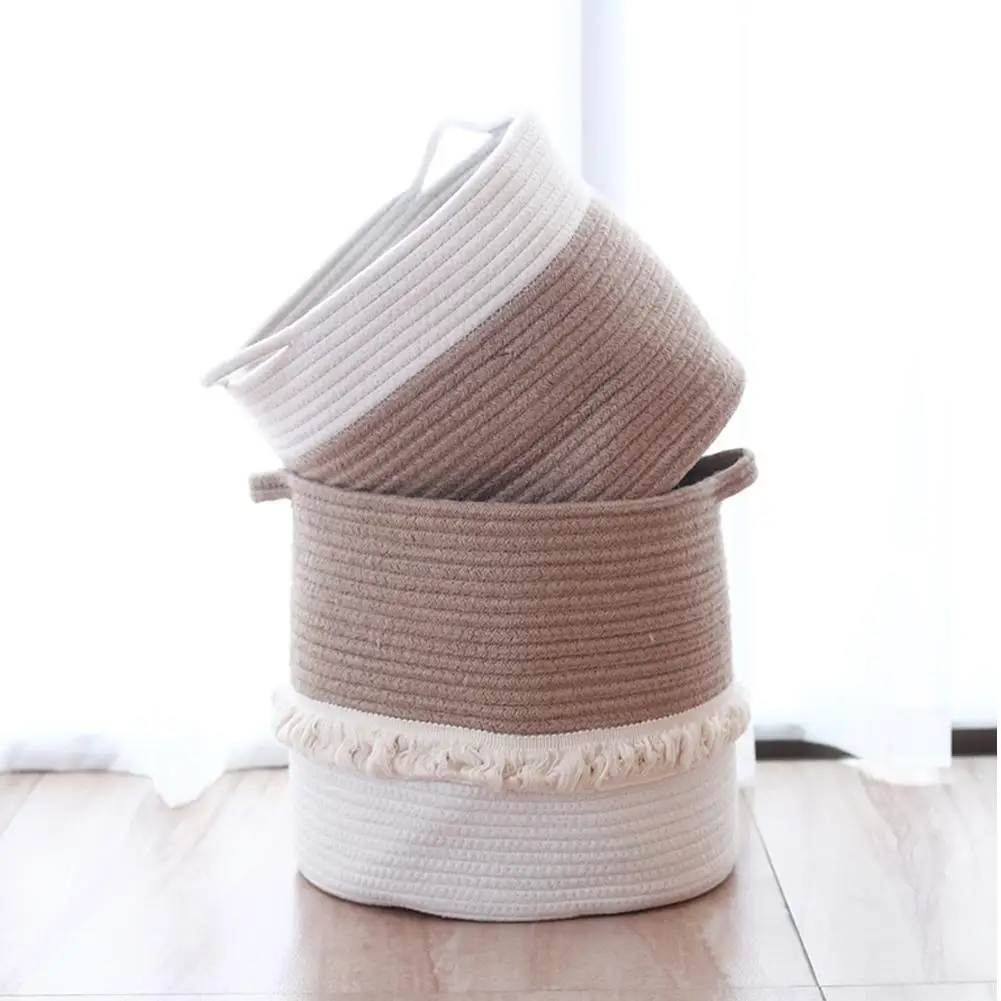 Джутовый хлопковый контейнер для хранения товара сумка игрушек корзина с