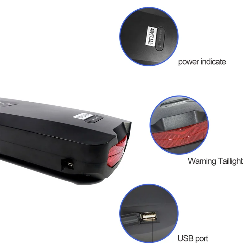 Rear Rack eBike Battery 52V 24.5Ah 17.5Ah 48V 20Ah 36V 25Ah Samsung Cell Bicycle for Bafang 1500W 1000W 750W 500W Motor | Спорт и