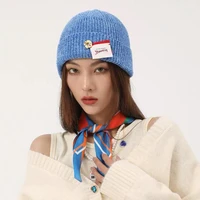 autumn winter hat knitted hat wool women solid color d pattern beanies soft cap men women hats korea