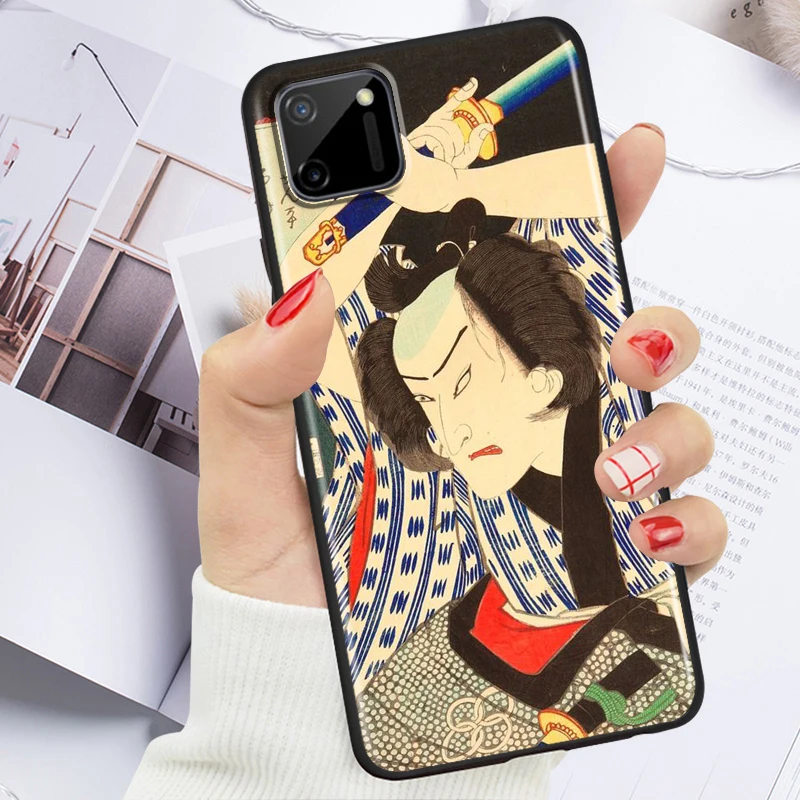 japanese samurai for oppo realme narzo 30 20 8 8i 7 6 5 3 2 pro global 5g soft tpu silicone black phone case cover free global shipping