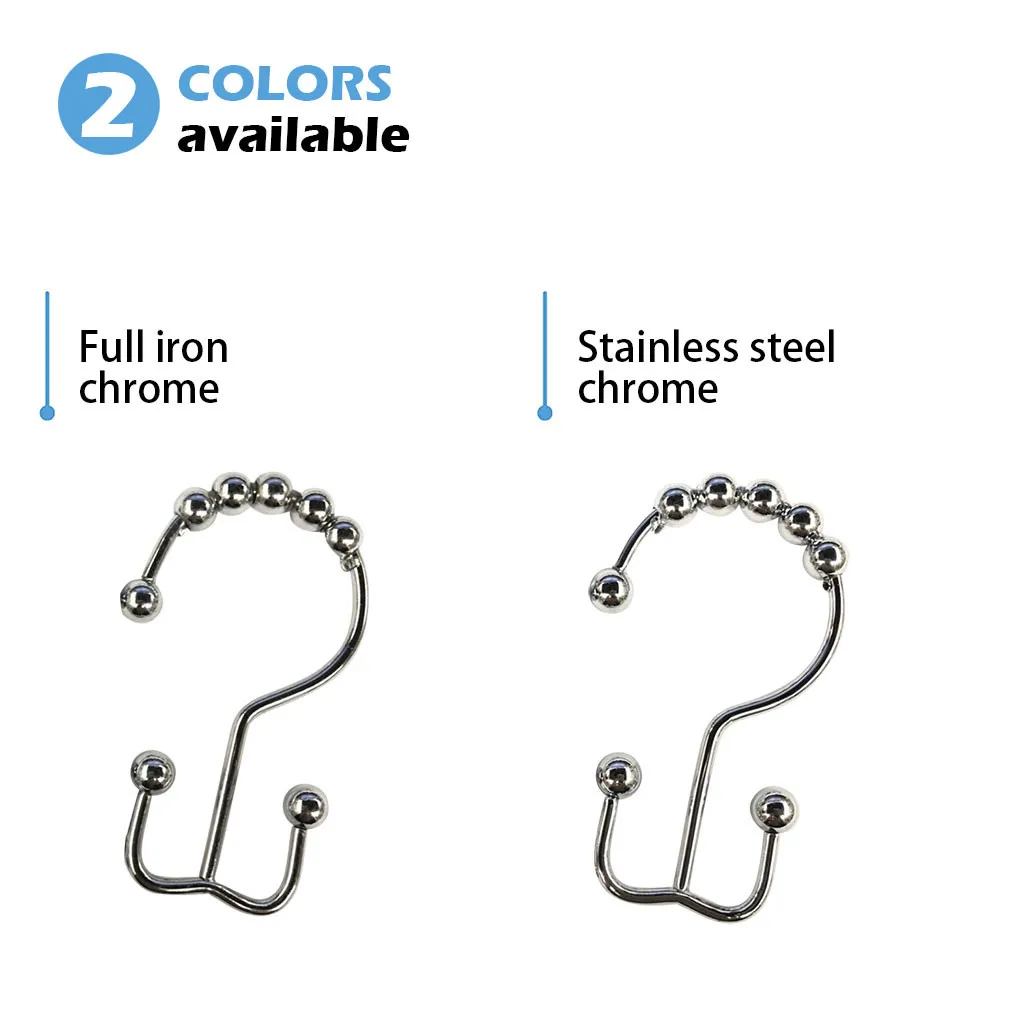 10 шт. крючки для ванной роллер ванны занавески душа s скользящие кольца