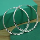 Серьги-кольца женские из серебра 925 пробы, 50 мм