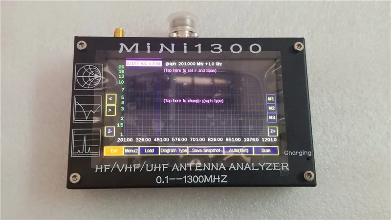 UV + HF Mini1300 4.3&quot Touch LCD 0.1-1300MHz 13.GHz HF/VHF/UHF ANT SWR Antenna Analyzer Meter Rechargeable batery | Электроника
