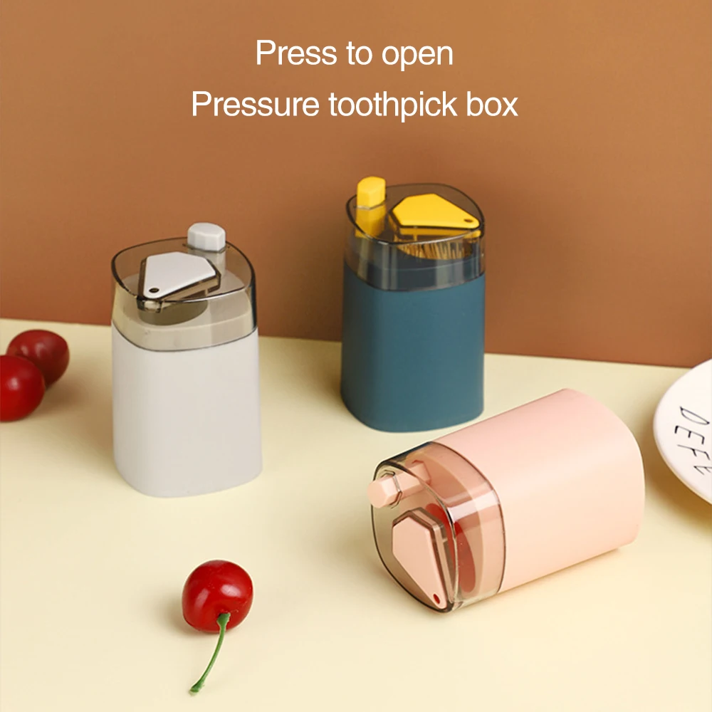 

1PC Toothpick Box Automatic Pop Up Toothpick For Restaurant Kitchen Toothpick Dispenser Cotton Swab Storage Box Decoration